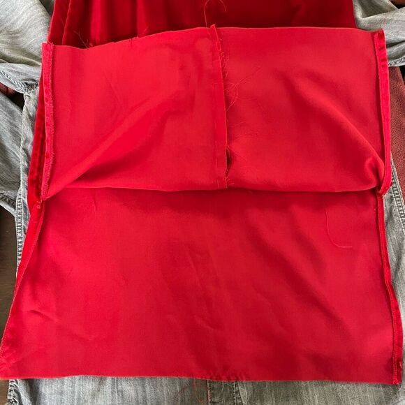 Vintage Henri Bendel Bulli e Pupe Red Velvet Midi Pencil Skirt XS - Picture 8 of 10